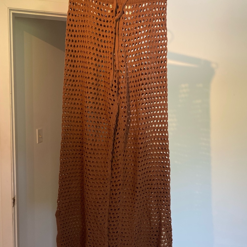 Aerie Brown Knit Crochet pants